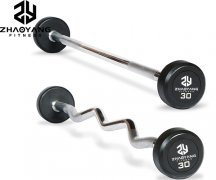 Fixed Straight / Curl Rubber Barbell